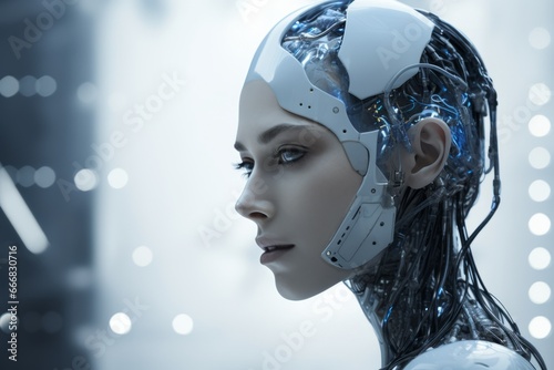 Fototapeta glamorous android with a human touch, Generative AI