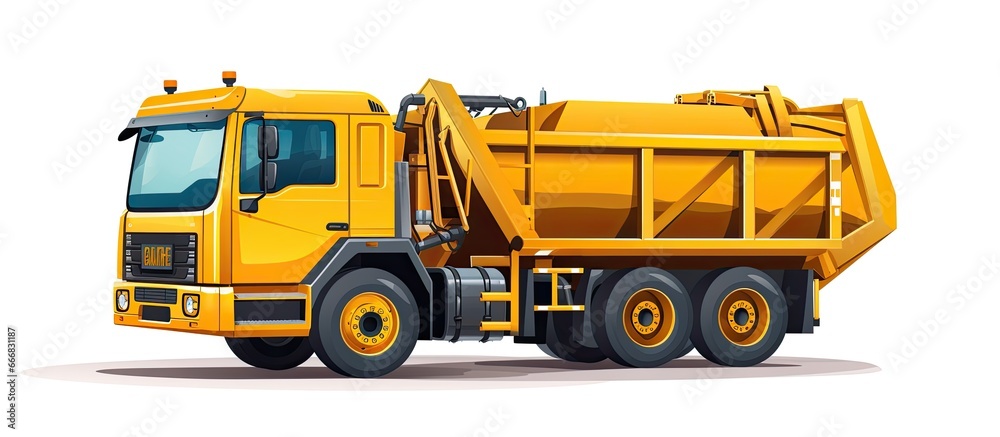 Municipal equipment for trash removal including a truck with a mounted bin handles public utilities and construction debris Municipal equipment for trash removal including a truck with a mounted bin handles public utilities and construction debris