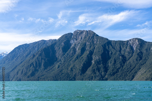 Mountains on the Shore of Lake Tagua Tagua in Patagonia