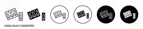 Suppository package icon. medical anal or vagina treatment pill blister pack symbol set. Suppository rectal capsule package vector sign. vaginal health medicament candle line logo