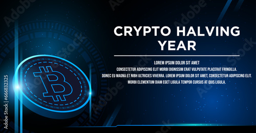 Crypto bitcoin halving celebration background