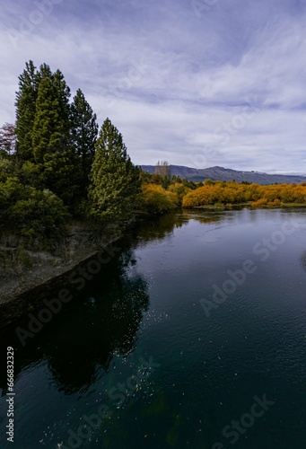 View of the Corcovado River with the mountains in the background