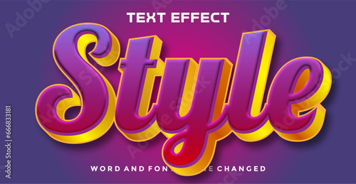 Style text effect. Editable font style