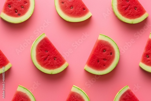 Fresh watermelon slices on gradient background. Healthy food, ecological product. Header banner mockup with space. Generative AI