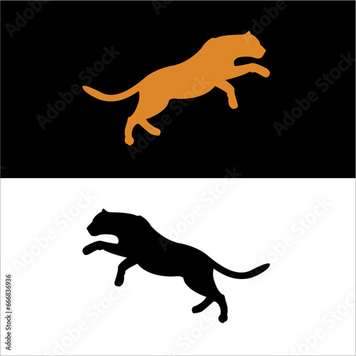 illustration of a silhouette of a wild cat