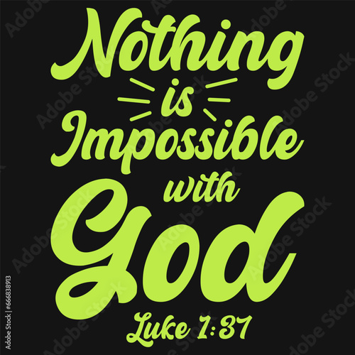 nothing is impossible with god jesus typography design Color beeb47