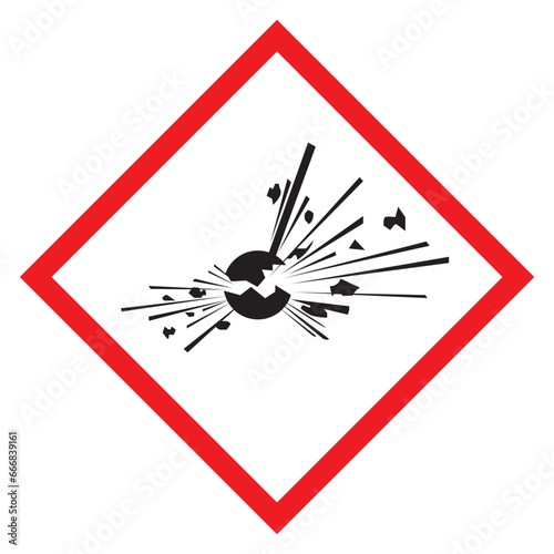 GHS symbols, chemical hazards, explosives, self-reactive substances Vector illustration