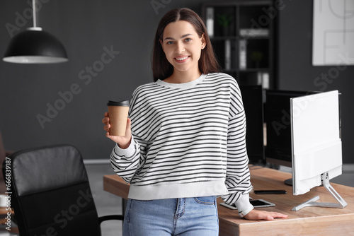 Pretty young female program...