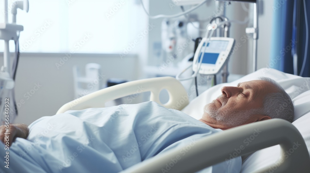patient lying on bed on background. Worker checking patient information on digital tablet, hospital, medicine, illness, ward, bed, recovery, clinic, sick. patient lying on bed on background. Worker checking patient information on digital tablet, hospital, medicine, illness, ward, bed, recovery, clinic, sick.