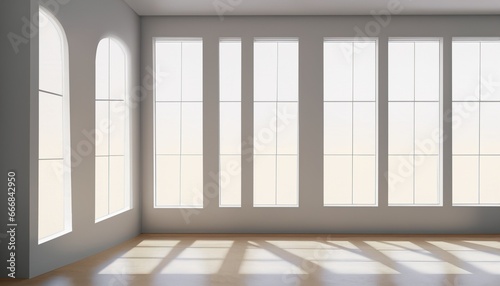 Room with plain walls and large windows  Interior of an empty white studio room  white walls with windows  simple room with white walls  room  walls  plain  white  simple  unique
