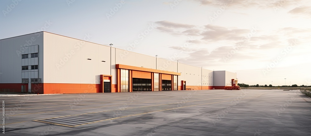 Fototapeta premium Large warehouse for distributing goods with loading gates