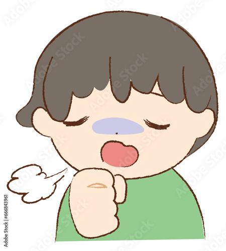 咳する男の子