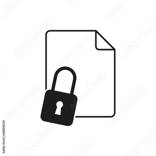 File lock icon. Vector illustration. EPS 10.