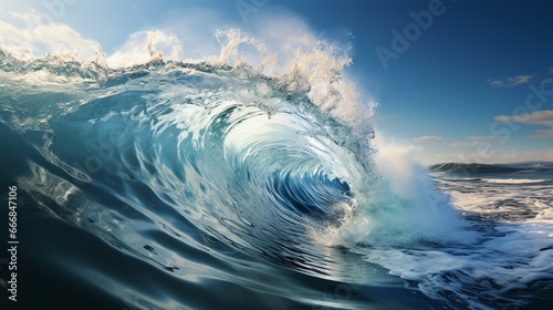 Waves Dancing Gracefully on the Blue Sea, Nature's Serene Water Ballet © Blue Nexus