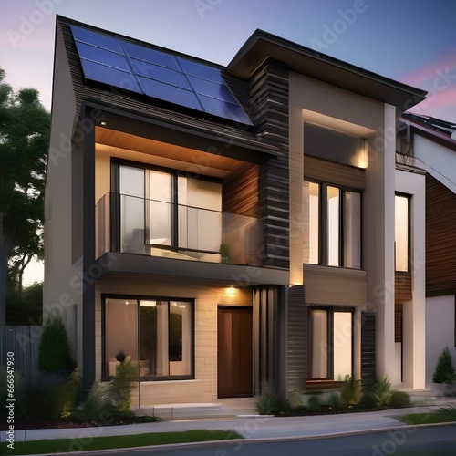A residential neighborhood with eco-friendly, energy-efficient homes3