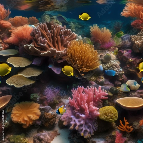 A vibrant coral reef thriving beneath a protected marine area1 © Ai.Art.Creations