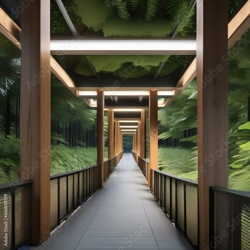 A nature reserve with elevated walkways for minimal ecological impact2