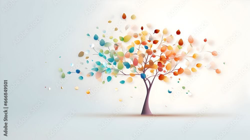 Abstract colorful background, beautiful isolated tree illustration Abstract colorful background, beautiful isolated tree illustration