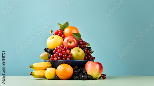 A close-up of a colorful and minimalistic fruit arrangement  Minimalist Fruit Delight