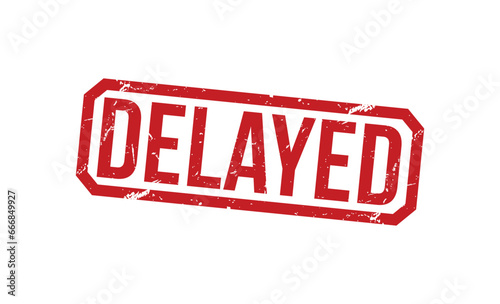 Delayed stamp red rubber stamp on white background. Delayed stamp sign. Delayed stamp.