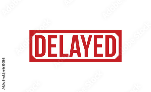 Delayed stamp red rubber stamp on white background. Delayed stamp sign. Delayed stamp.