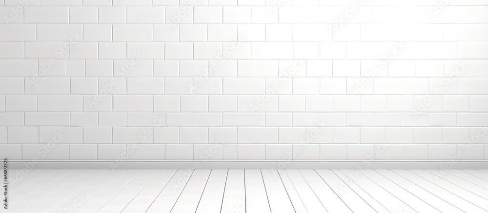 ed illustration of a wall with white tile pattern background