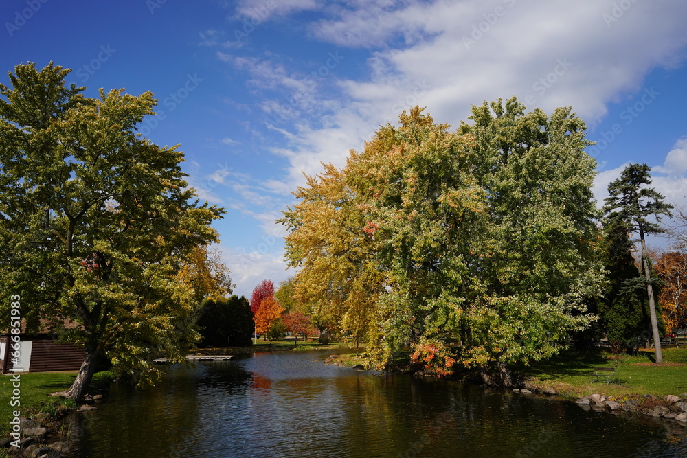 Fall autumn season at Fond du Lac Lakeside Park. 