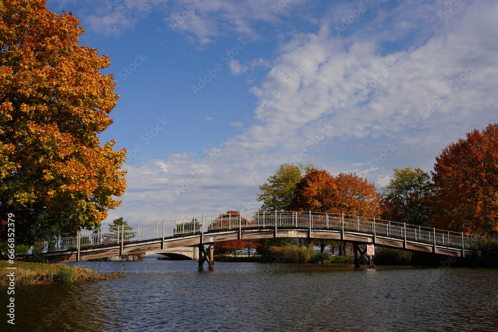 Fall autumn season at Fond du Lac Lakeside park. 
