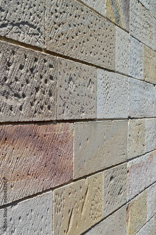 Sandstone blocks in an old wall in The Rocks area of Sydney, Australia Sandstone blocks in an old wall in The Rocks area of Sydney, Australia