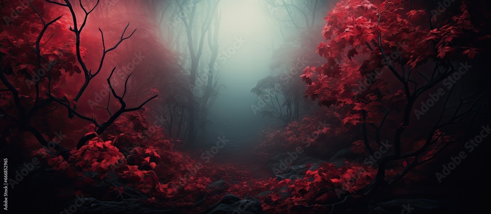 Fototapeta premium Enigmatic crimson woods
