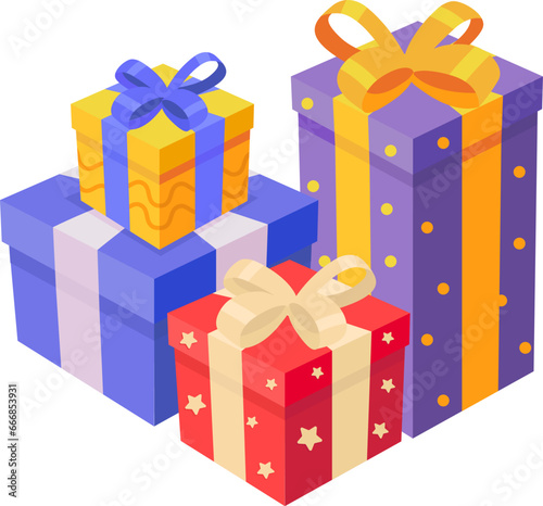 set of gift boxes isolated illustration