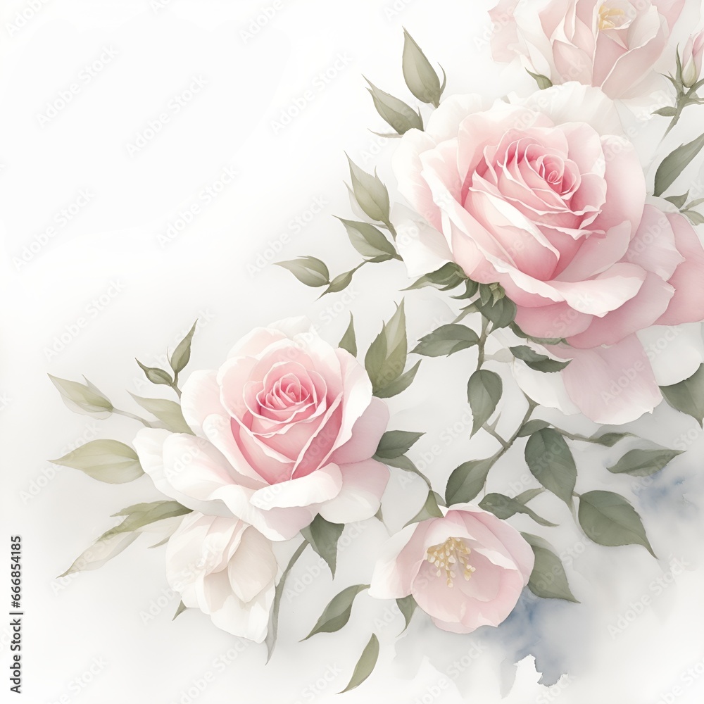 Rose watercolor background design. Rose watercolor background design.