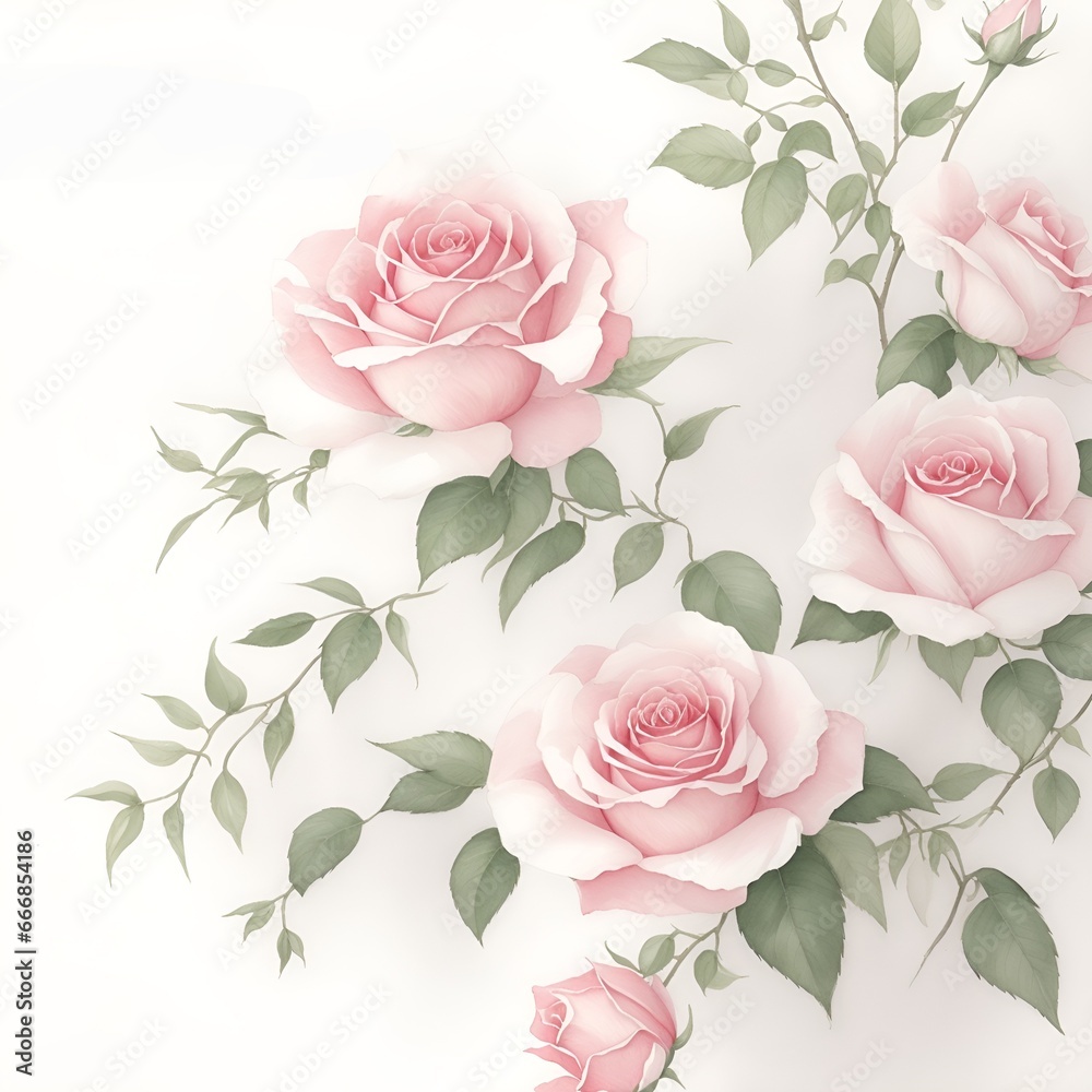 Rose watercolor background design.