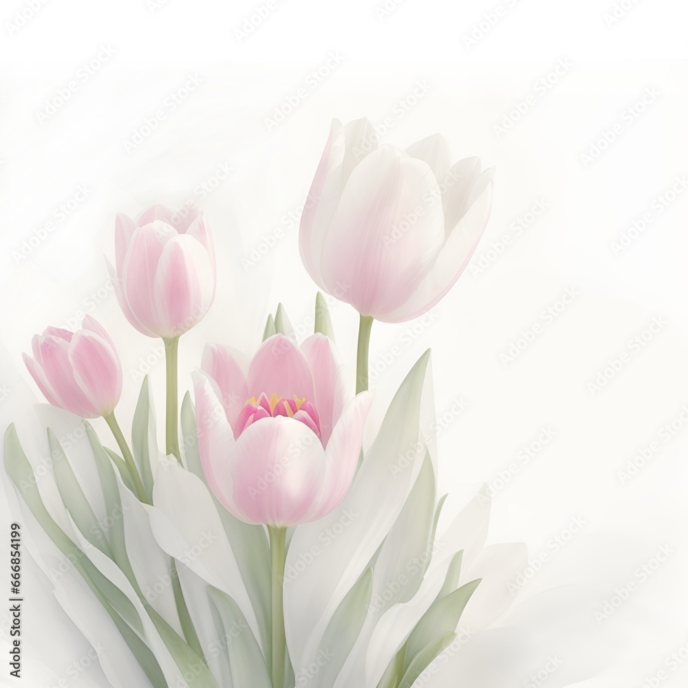 Tulips watercolor background design. Tulips watercolor background design.