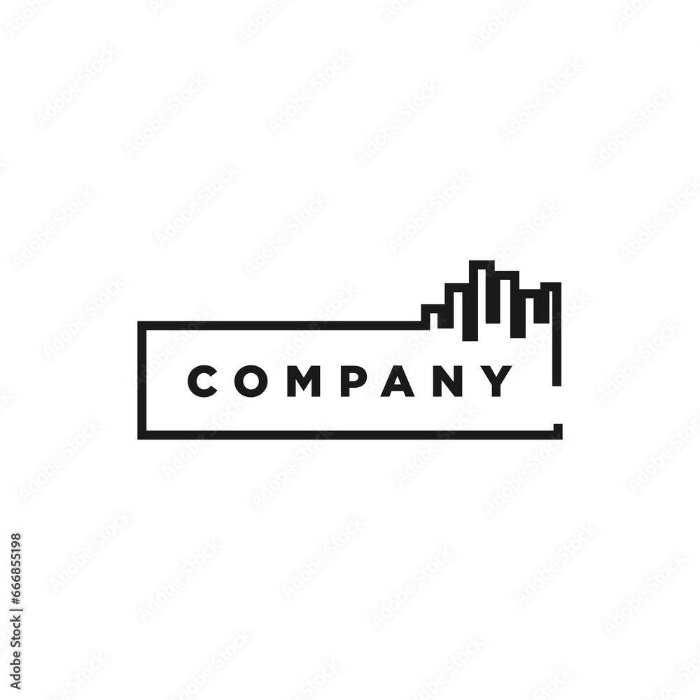 Line Building Real Estate Logo Template Illustration Design Line Building Real Estate Logo Template Illustration Design