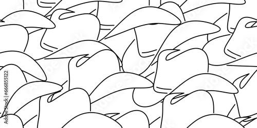 outlne cowboy hat seamless pattern