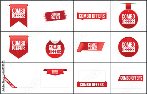 Vector illustration modern combo offers banner, Isolated web element.