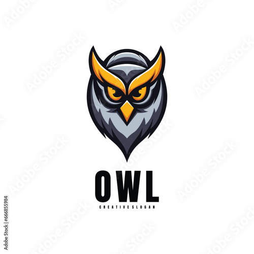 Illustration Head Owl Mascot Logo
