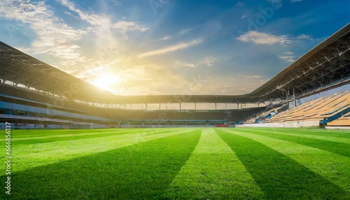 lush green lawn in a football stadium sport concept generative ai