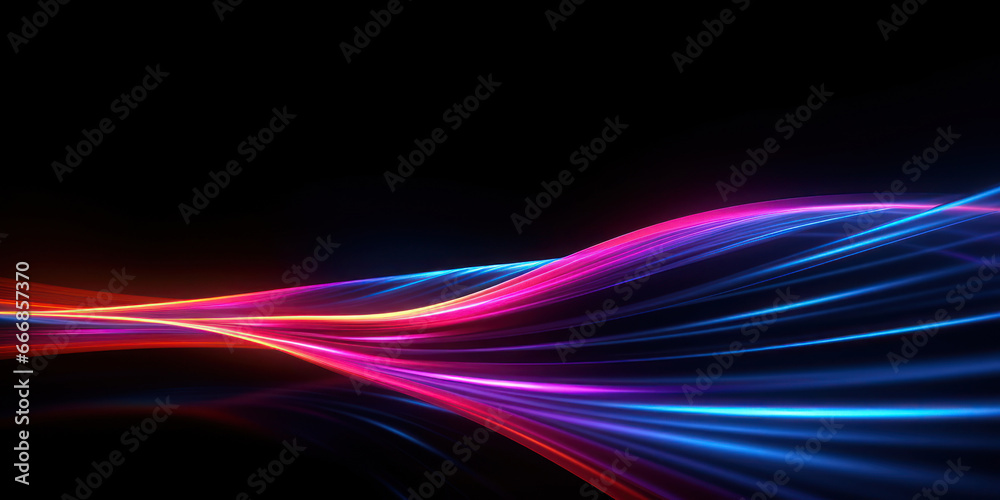 Bright, flowing neon waves create a lively and futuristic pattern. Bright, flowing neon waves create a lively and futuristic pattern.