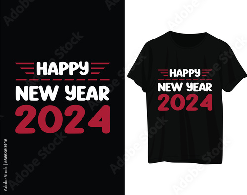 Happy new year 2024 tshirt design