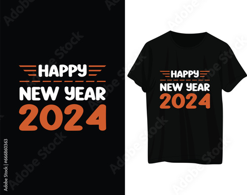 Happy new year 2024 tshirt design