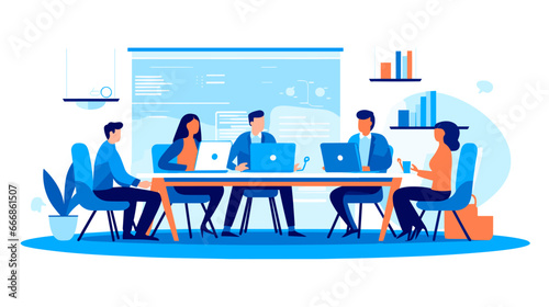 Concept vector illustration of business meeting.