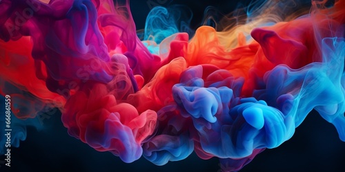 Beautiful abstraction of liquid paints in slow blending flow mixing together gently : Generative AI