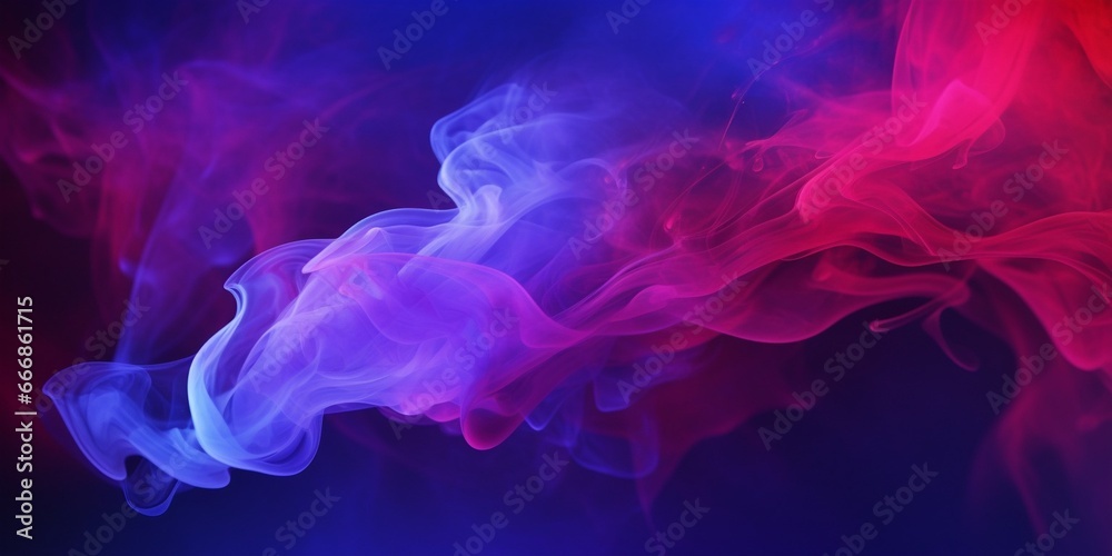 Dramatic smoke and fog in contrasting vivid red, blue, and purple colors. Vivid and intense abstract background or wallpaper. : Generative AI