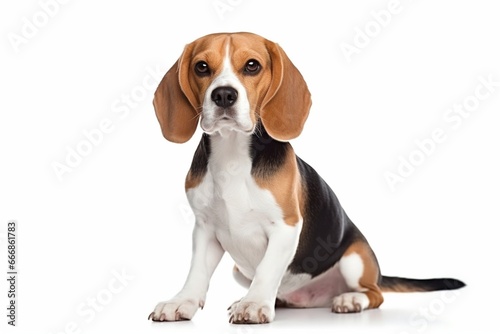 beautiful beagle dog isolated on white : Generative AI photo