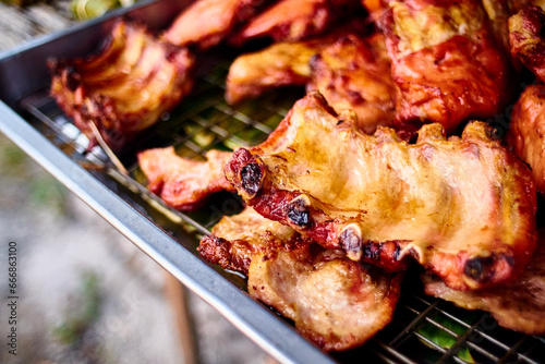 Grilled street food in Thailand