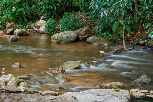 Natural water stream and rocks