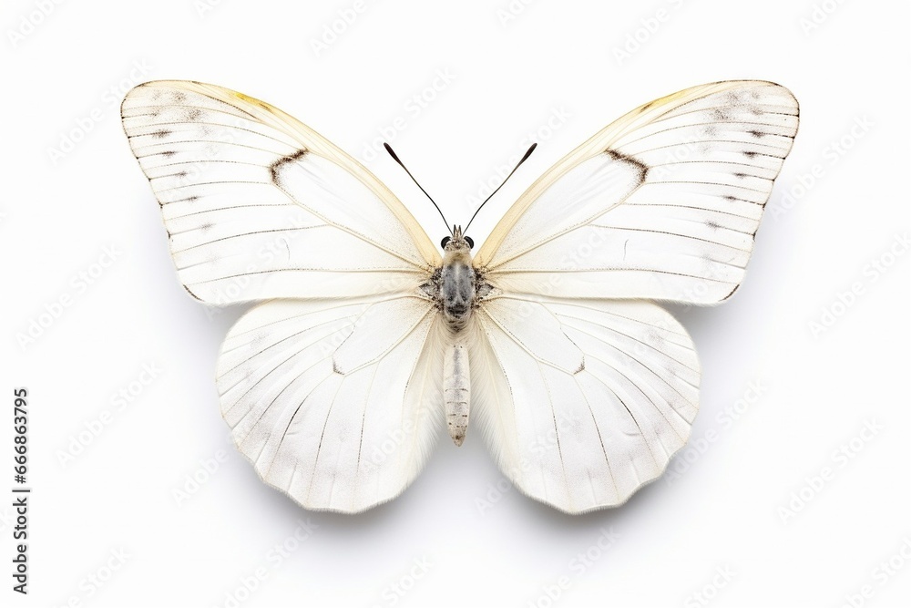 Fototapeta premium White Butterfly isolated on white background. : Generative AI