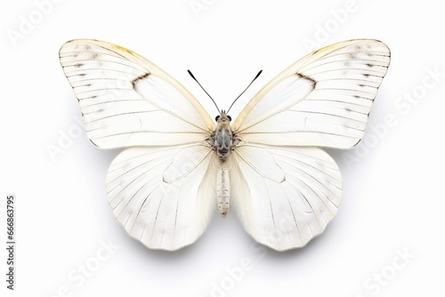 White Butterfly isolated on white background. : Generative AI © Generative AI